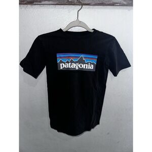 Patagonia Logo Black Medium (10) Kids T-Shirt